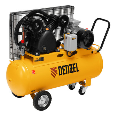 Компрессор поршневой ременной BCV 4000-T/100. 4.0 кВт. 100 литров. 690 л/мин Denzel