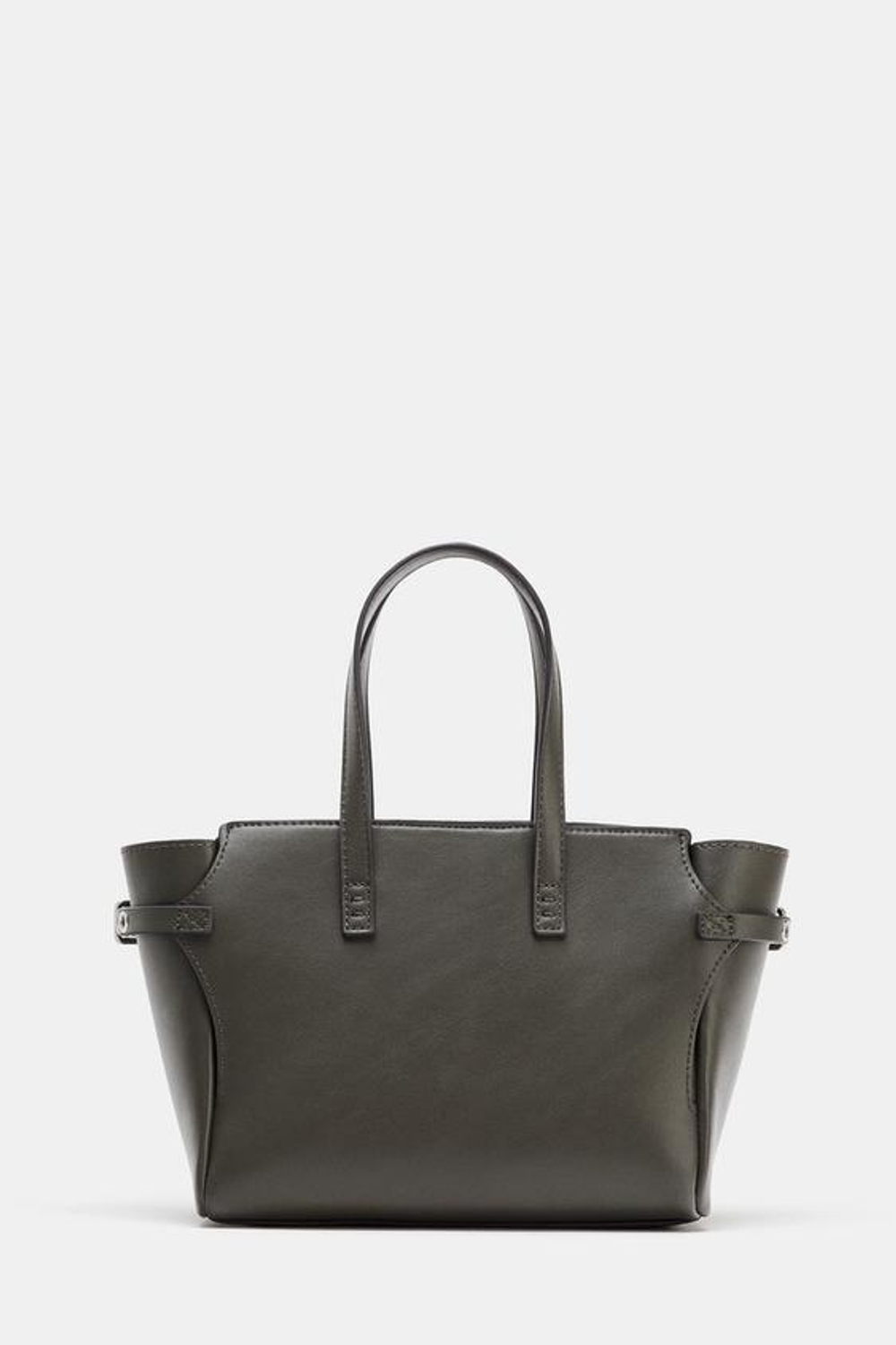 ZARA МИНИ-СУМКА-ШОПЕР, СЕРЫЙ