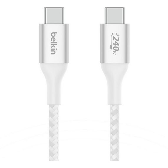 Кабель Belkin Boost Charge Braided USB-C - USB-C 1 м 240W (CAB015BT1MWH) белый
