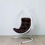 57043 Кресло Подвесное Кокон БЕЛЫЙ Чебоксары (Вид каркаса Plain, Ажур, подушка)