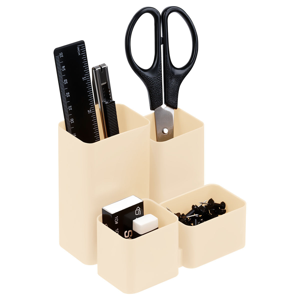 Настольная подставка СТАММ "Юниор", пластиковая, бежевая ОР-32400