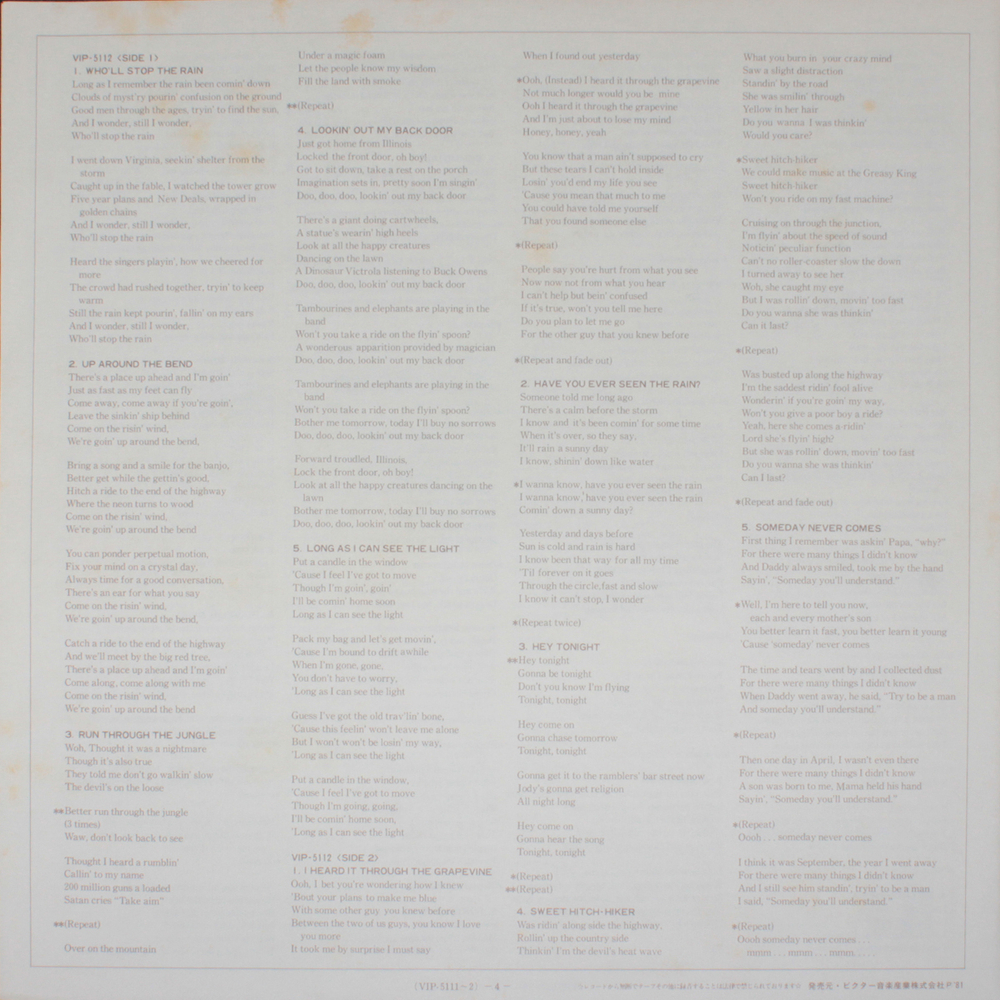 Creedence Clearwater Revival Featuring John Fogerty / Chronicle (The 20 Greatest Hits) (2LP)