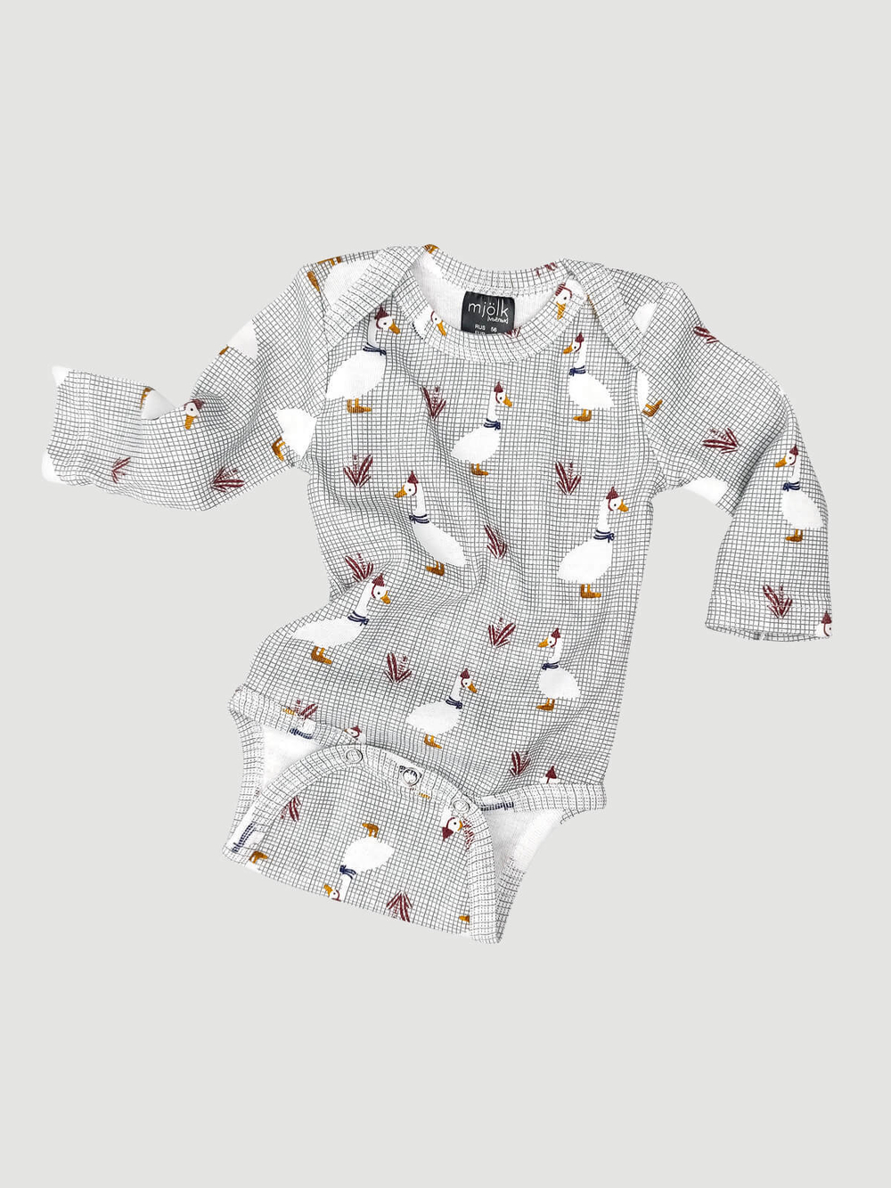 Боди Mjölk Гуси с длинным рукавом