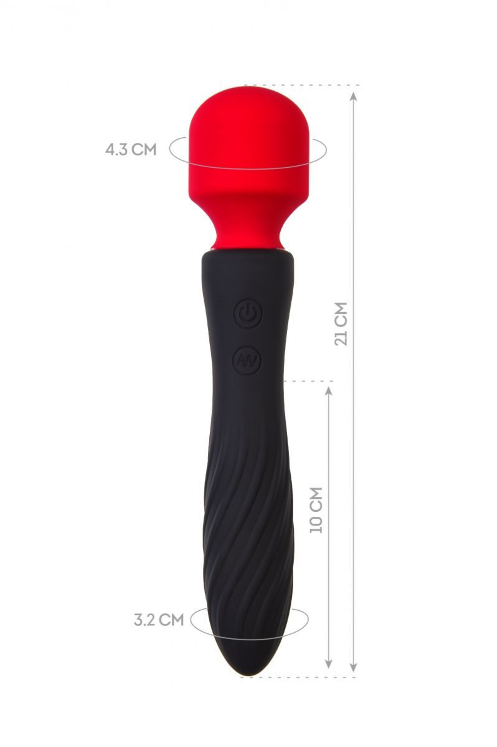 Черно-красный двусторонний вибромассажер Black&Red - 21 см. (Цвет: черный с красным)