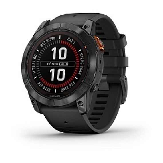 Умные часы FENIX 7X PRO Solar Edition серый корпус и черным ремешком