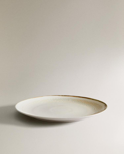 ZARA HOME КРУГЛОЕ БЛЮДО ИЗ КЕРАМИКИ, ЭКРЮ