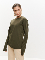Лонгслив свободного кроя в цвете хаки