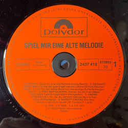 Винтажная виниловая пластинка LP Сборник Эстрады Spiel Mir Eine Alte Melodie (Germany 1977)