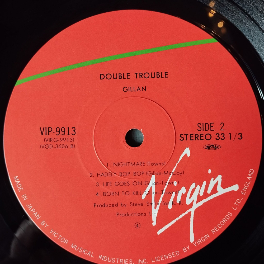 Винтажная виниловая пластинка LP Ian Gillan Double Trouble (Japan 1981) (No Obi) Hadely Bop Pop