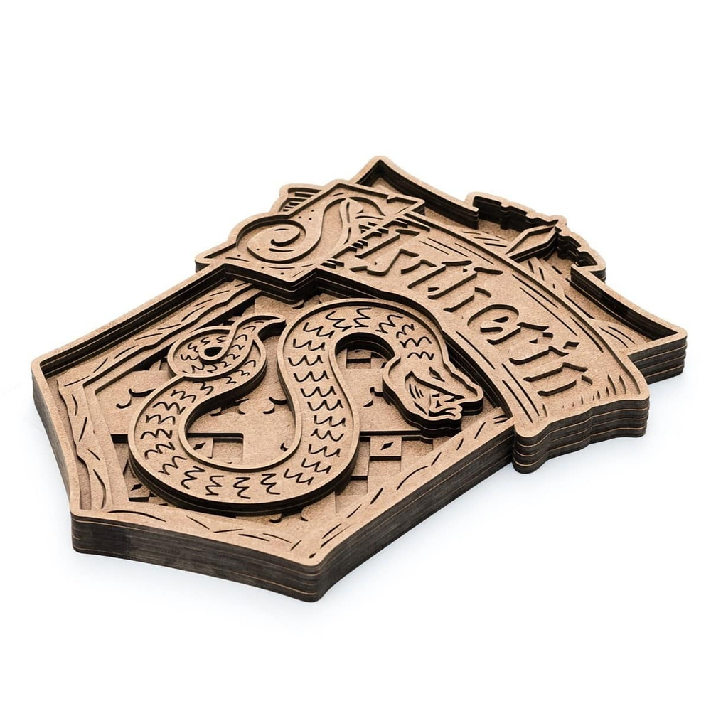 Слизерин от SamCraft - сборные объемные 3D картины из дерева своими руками, покрась, собери и склей