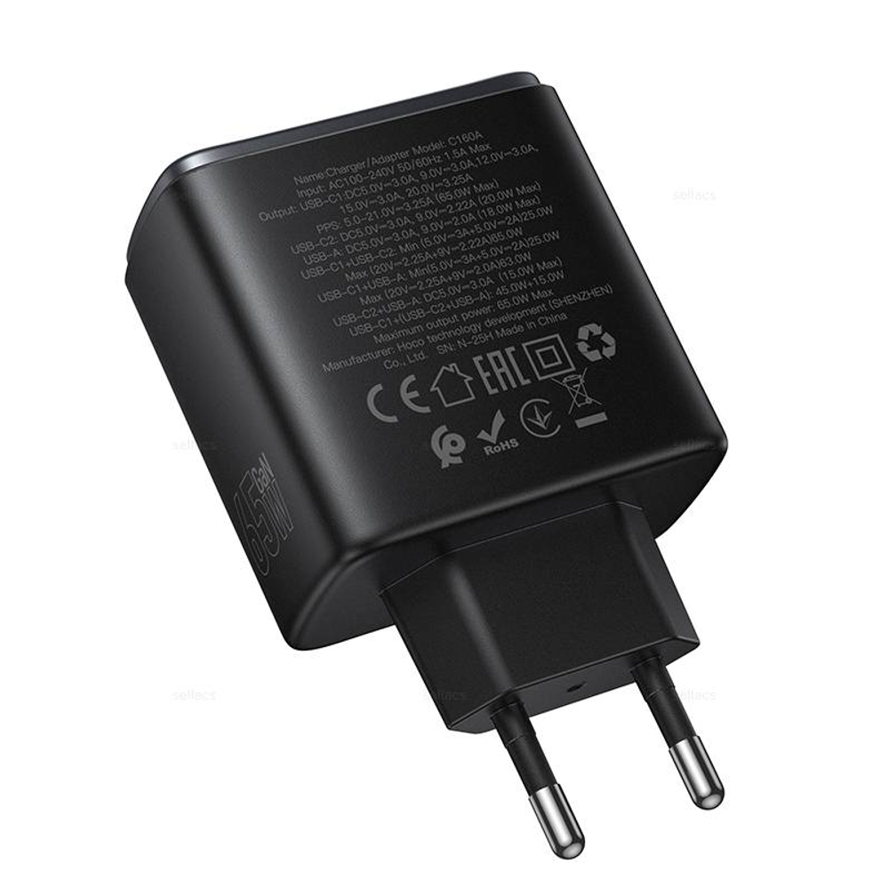 Hoco C160A Upgrade PD65W(2C1A) зарядное устройство