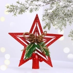 Звезда на ёлку «Волшебство ночи» шишки 14,5*14,5 см, Красный