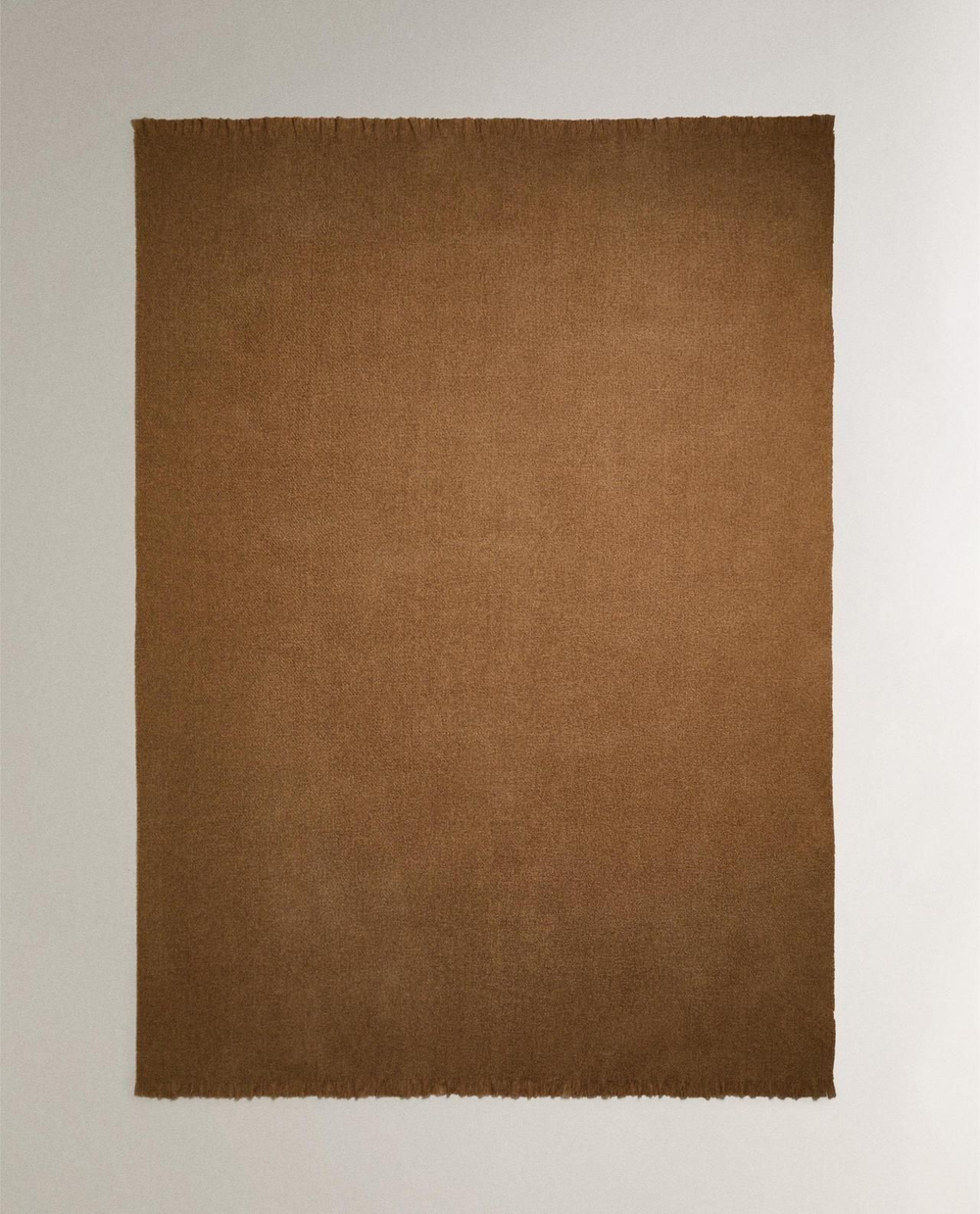 Zara Home - Плед с бахромой, охра, 140x190 см