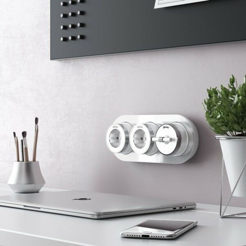 Выключатель на 4 положения двухклавишный Vintage (белый матовый/хром)