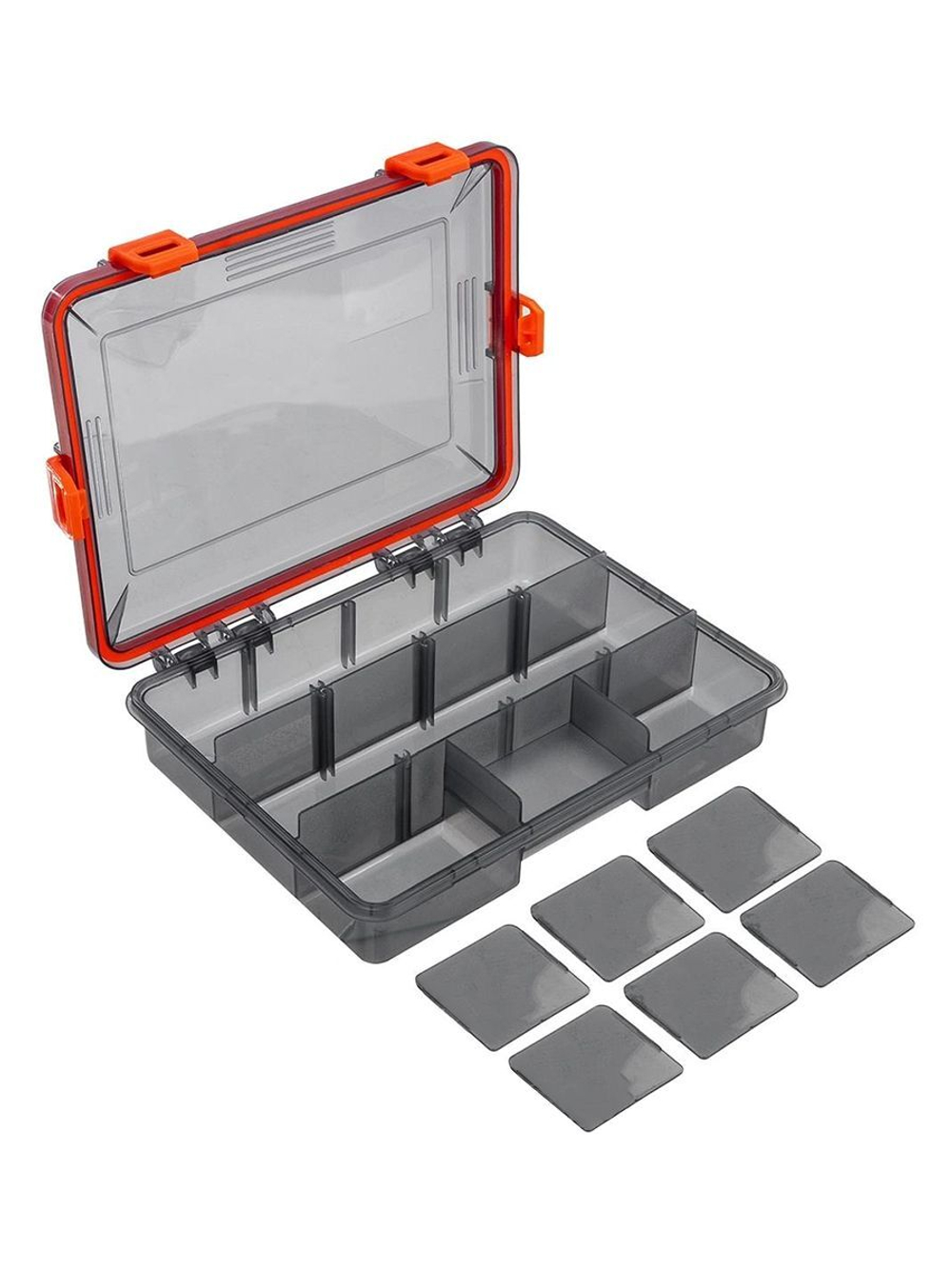 Коробка водонепроницаемая Nisus 23х18х5 см, серо-оранжевая