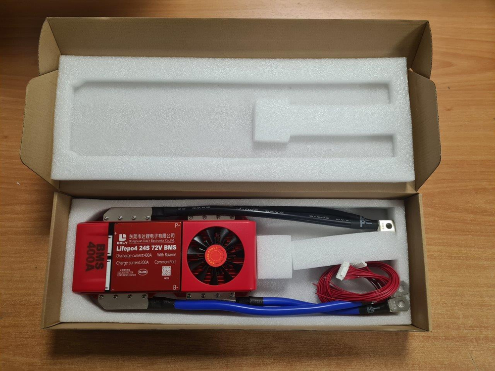 Плата контроля BMS LiFePO4 24S 72V 400A Fan