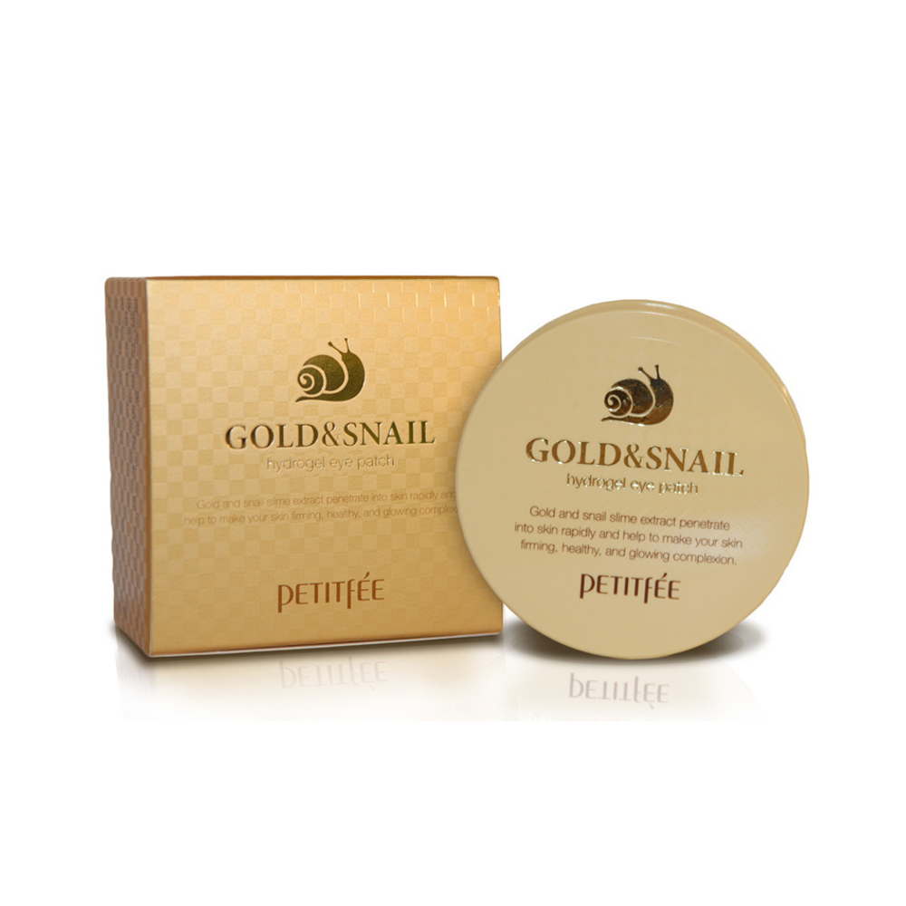 Гидрогелевые патчи для век с муцином улитки Petitfee Hydro Gel Eye Patch Gold & Snail