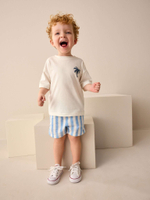 Шорты льняные для мальчика Next AG3-808, Белый, Голубой