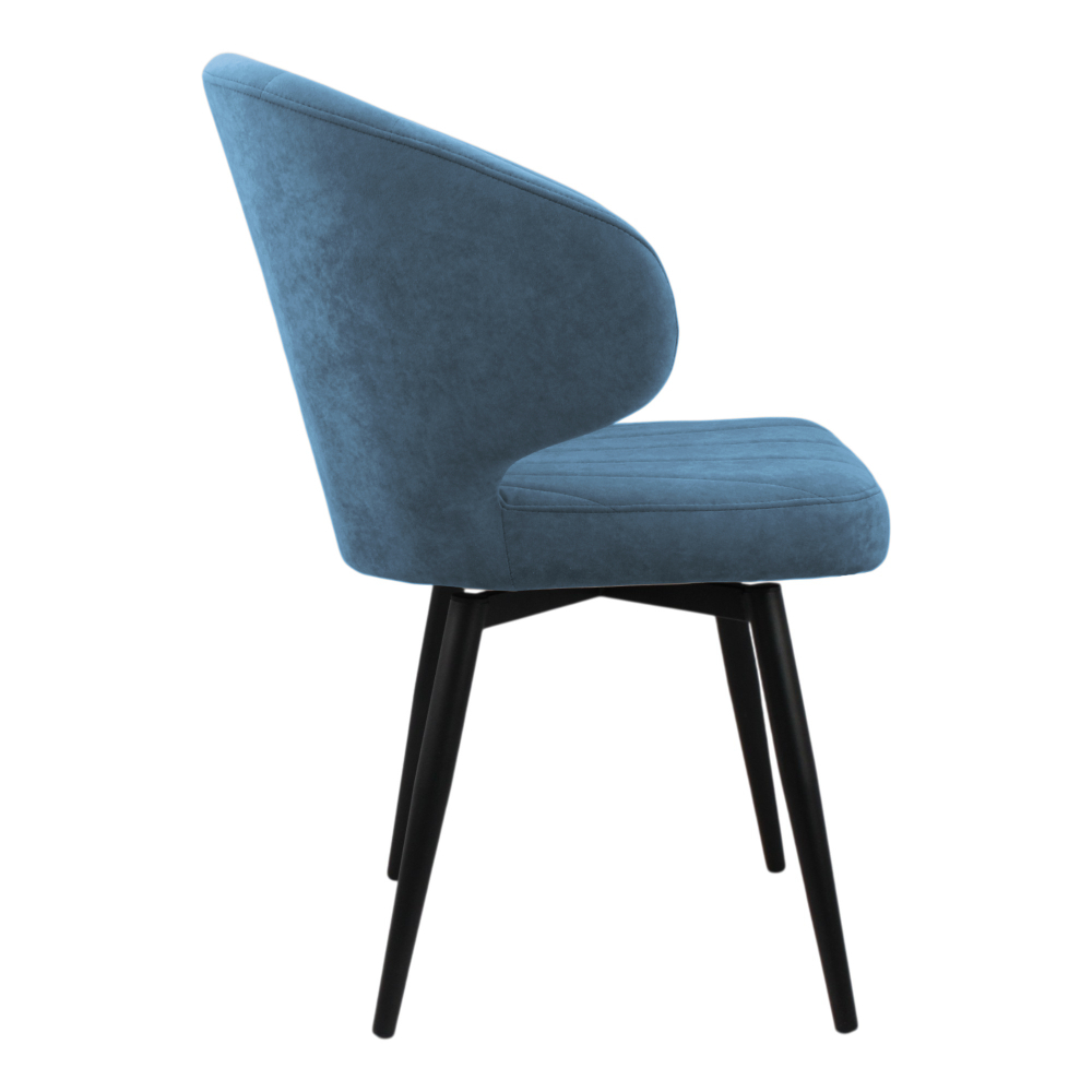 Стул поворотный "Милтон 360" (арт. 357П), велюр Бренди В08 синий, ножка круглая черная