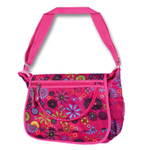 Сумка женская/для девочки Alingar, 250х300х110 мм, "Цветы", рем.через плечо, 1 отделение, влагост. текстиль, внеш. карманы, розовый (цветочный узор)