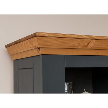 Комод «Форест» 2 двери и полки серый 7012/бейц-масло