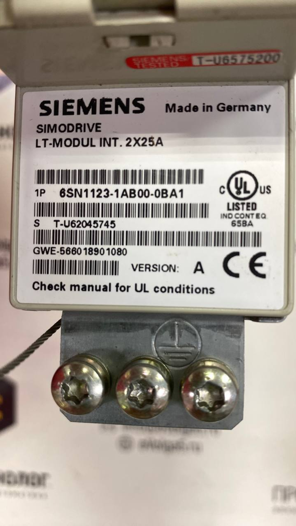 Siemens Simodrive 6SN1123-1AB00-0BA1 б/у