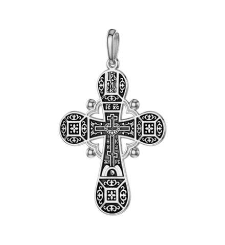 Крест голгофский православный из серебра 925°.