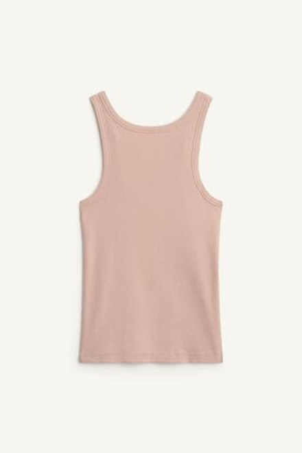 ZARA ТОП В РУБЧИК ИЗ ХЛОПКА, БЛЕДНО-РОЗОВЫЙ