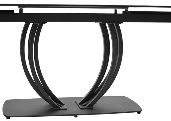 Стол MALTA 160 KL-136 Серый мрамор матовый, итальянская керамика/ черный каркас