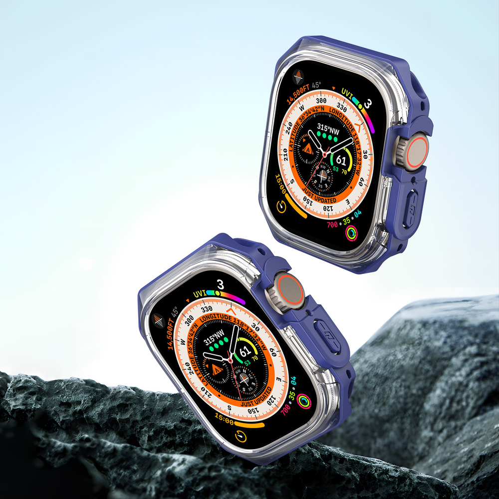 Чехол-бампер с синими вставками от Dux Ducis для часов Apple Watch Ultra 1 и 2, 49MM, Tamo Series Case
