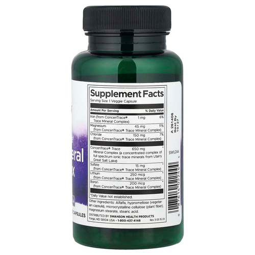 Swanson, комплекс микроэлементов ConcenTrace®, 60 растительных капсул