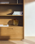 Стеллаж Arelida из дубового шпона и массива дуба светло-коричневый, 90 x 185 см