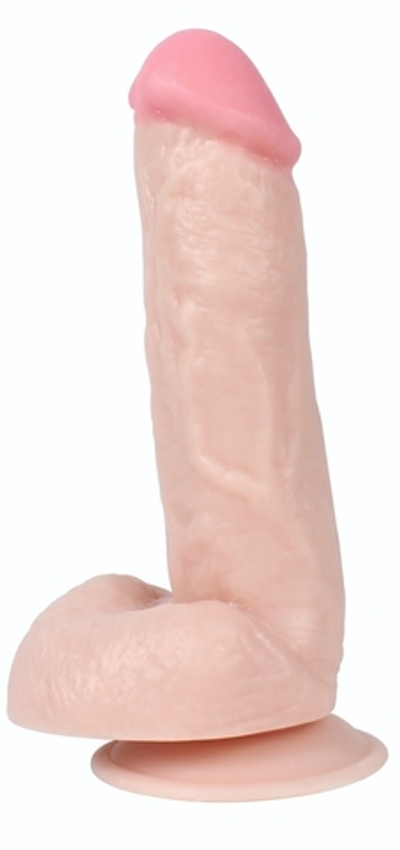 Телесный реалистичный фаллоимитатор REAL на присоске - 17,5 см. (Цвет: телесный)