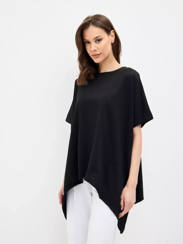 Туника оверсайз симметричная чёрный