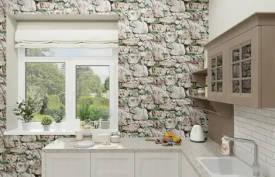 Обои бумажные, моющиеся, полуметровые, 0,53*10м, Камни 2