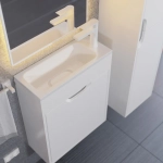 Тумба с раковиной для ванной Uperwood Modul 50 см, подвесная, матовая, белая