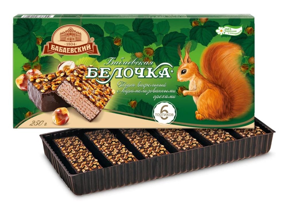 Торт вафельный &quot;Бабаевская Белочка&quot; 250г. Бабаевский - купить не дорого в Москве
