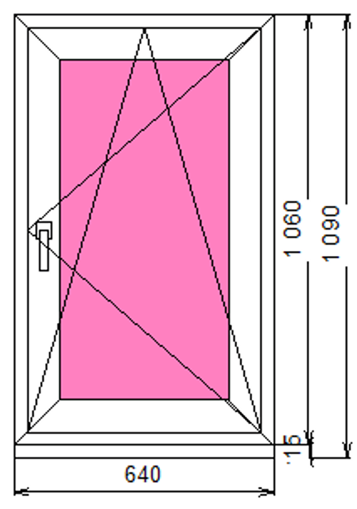 Пластиковое окно 1060 х 640 ТермА Эко