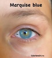 Светло - Голубые ( небесно голубые ) цветные линзы на 12 мес. Marquise blue / Для темных и светлых глаз