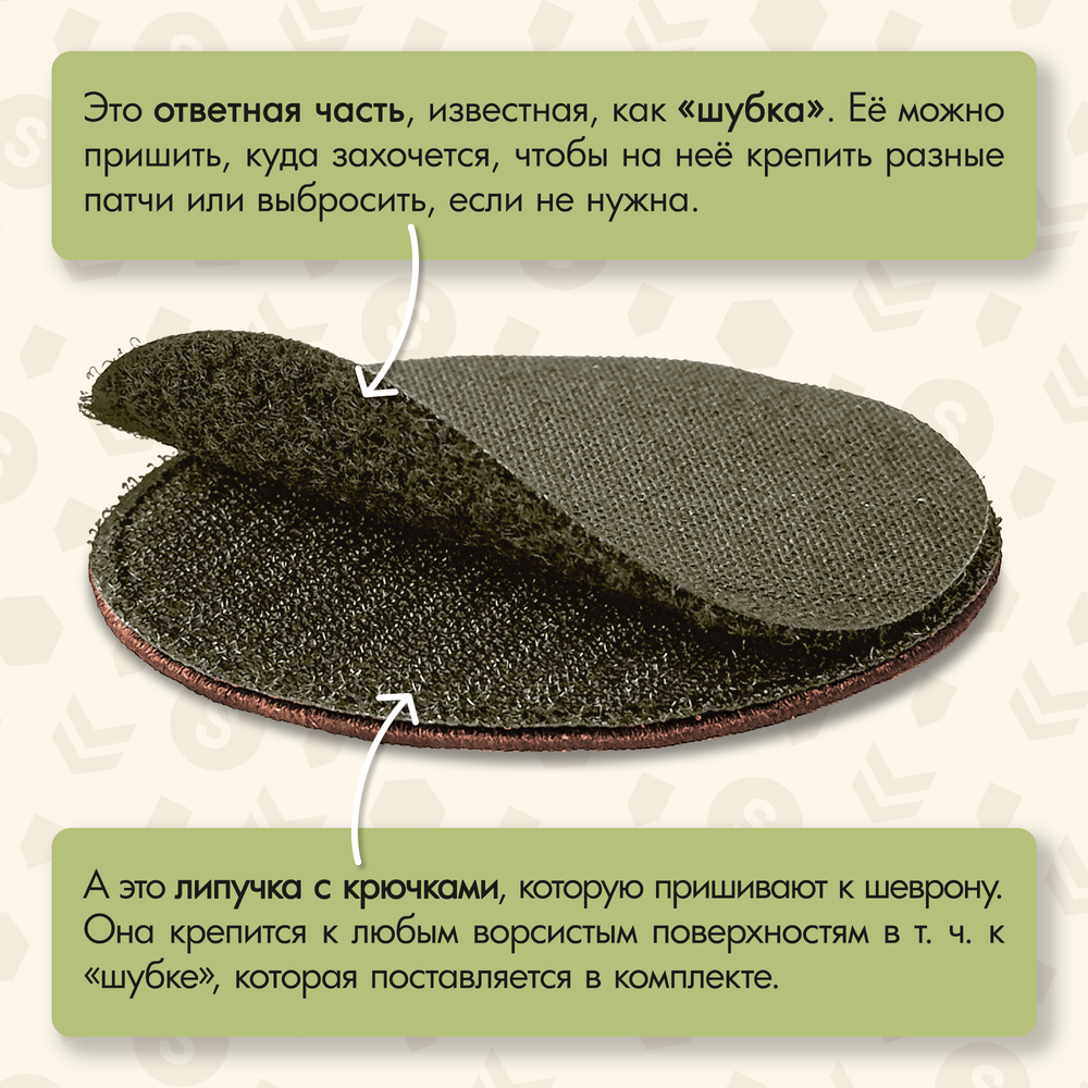 Нашивка на одежду, патч, шеврон на липучке "Компас викингов" (Олива) 8,5х8,5 см