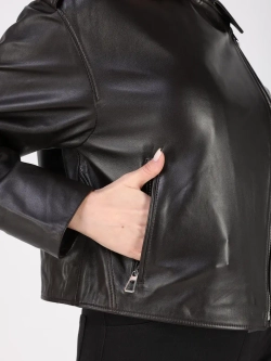 Кожаная куртка демисезонная косуха оверсайз