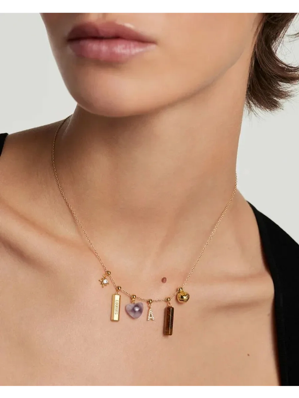 Подвеска-шарм Lovers серебро 925 пробы покрытое золотом