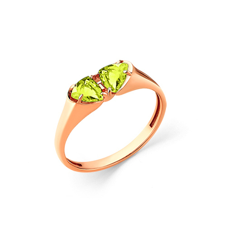 Кольцо из золота 585 пробы с Хризолитом