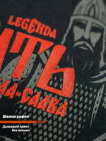 Футболка спортивная хлопковая мужская черная LEGENDA Рать красная