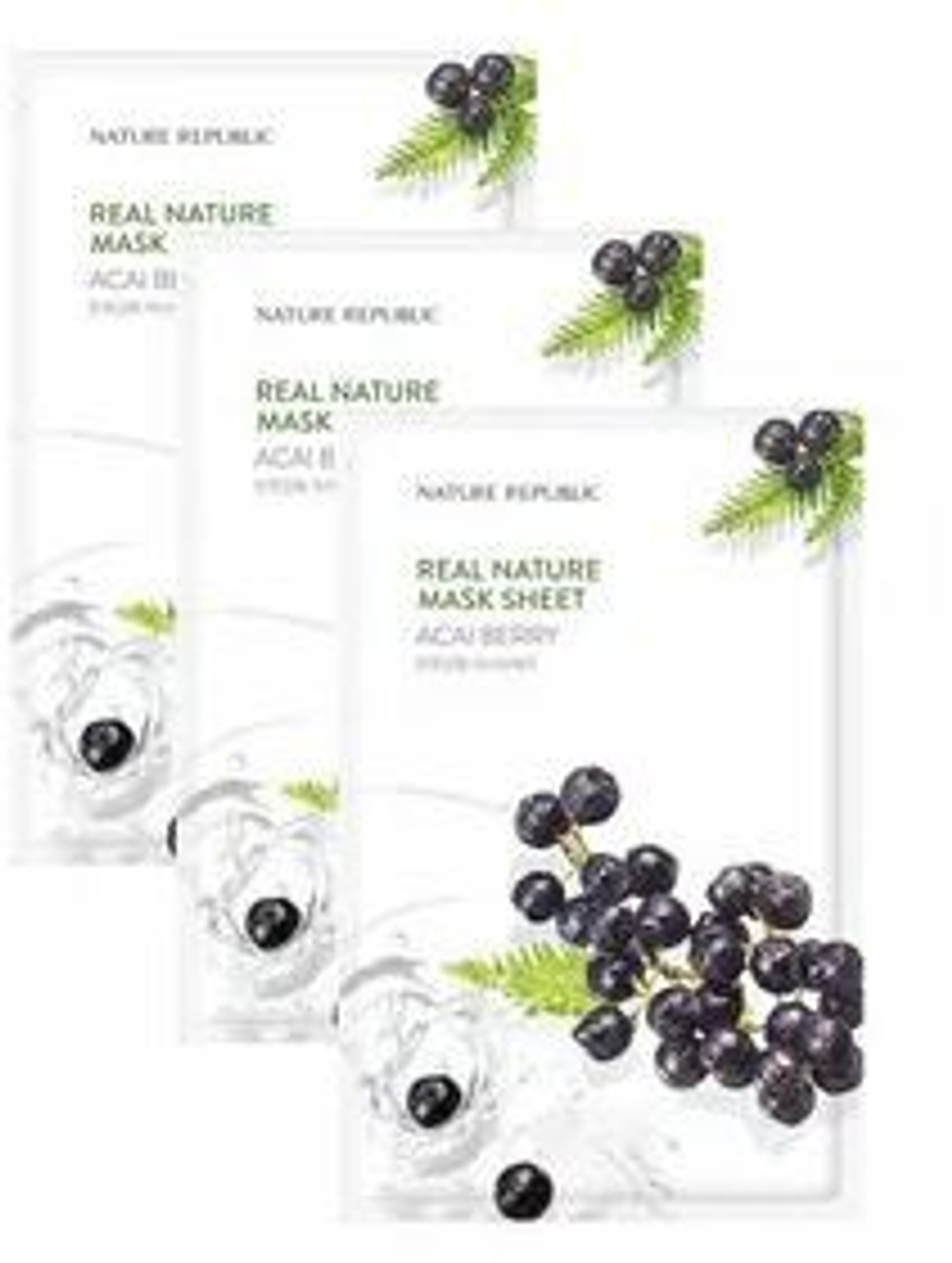 Маска для лица листовая REAL NATURE ACAI BERRY MASK SHEET 23гр