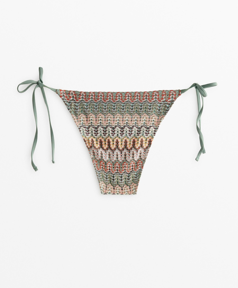 OYSHO Трусы-бикини средней посадки, связанные крючком, аквамариновый