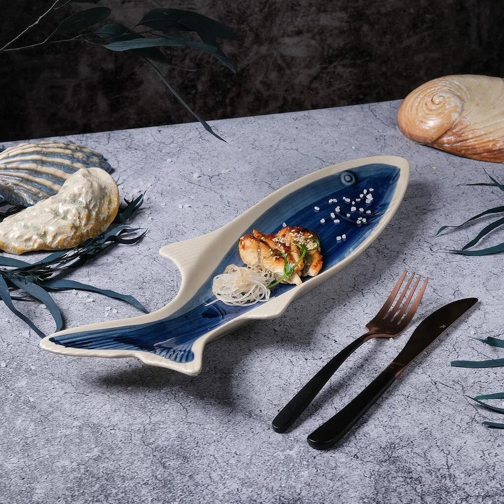 Блюдо овальное 42*13,3 см h4,5 см Рыба Fish   P.L. [1]