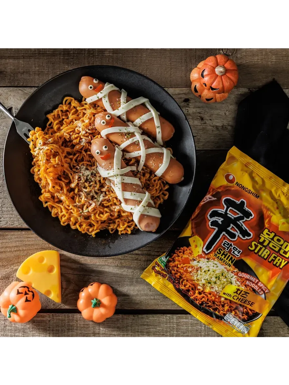 Лапша жареная с сыром Shin Ramyun Stir Fry 680 г (5 пачек)