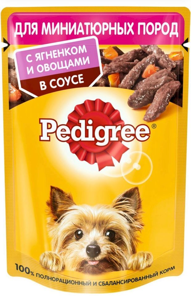 Влажный корм Pedigree Mini для собак миниатюрных пород кусочки ягненка 85 г