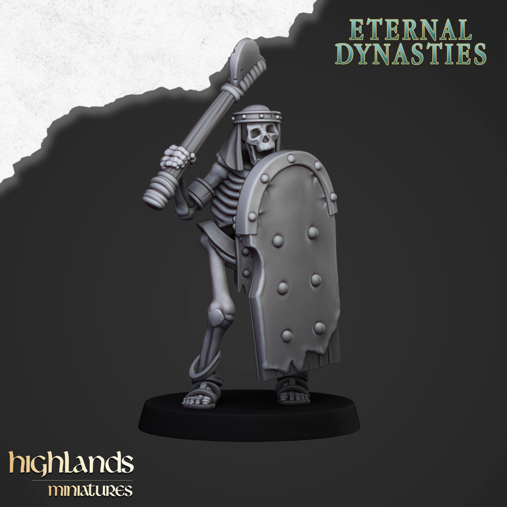 Ancient Skeletons with Spears and Hand Weapons